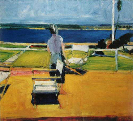 Richard Diebenkorn Ocean Park series influence — geometric abstract painting by Shilo Ratner, New Haven, CT