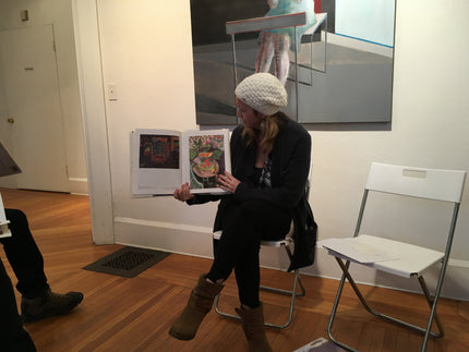 Shilo Ratner, artist, discussing color theory during her residency at the Ely Whitney Contemporary Center in New Haven, CT.