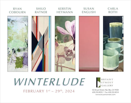 WinterLude group exhibition at Bryant Street Gallery Palo Alto featuring Shilo Ratner geometric abstract paintings