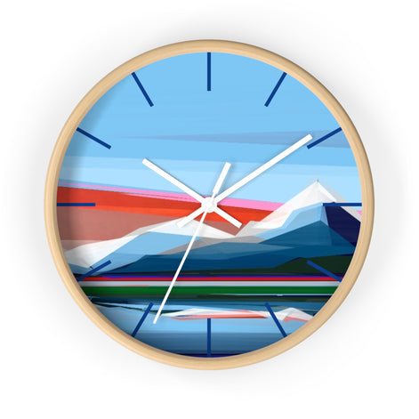 Reflection Geometric Mountain Wall Clock | Artistic Timepiece