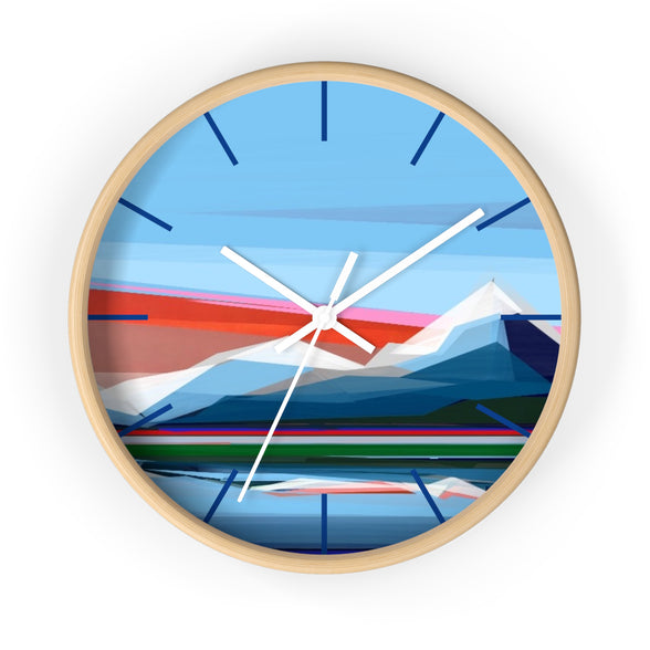 Reflection Geometric Mountain Wall Clock | Artistic Timepiece