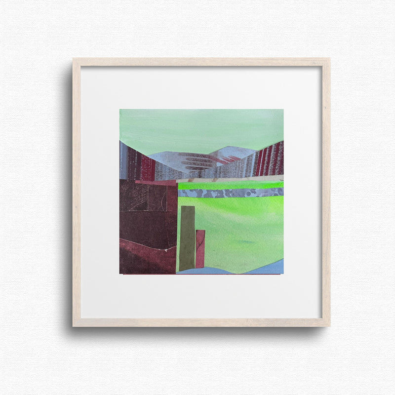 Mile High City – original 6x6 urban collage art, framed, by Shilo Ratner
