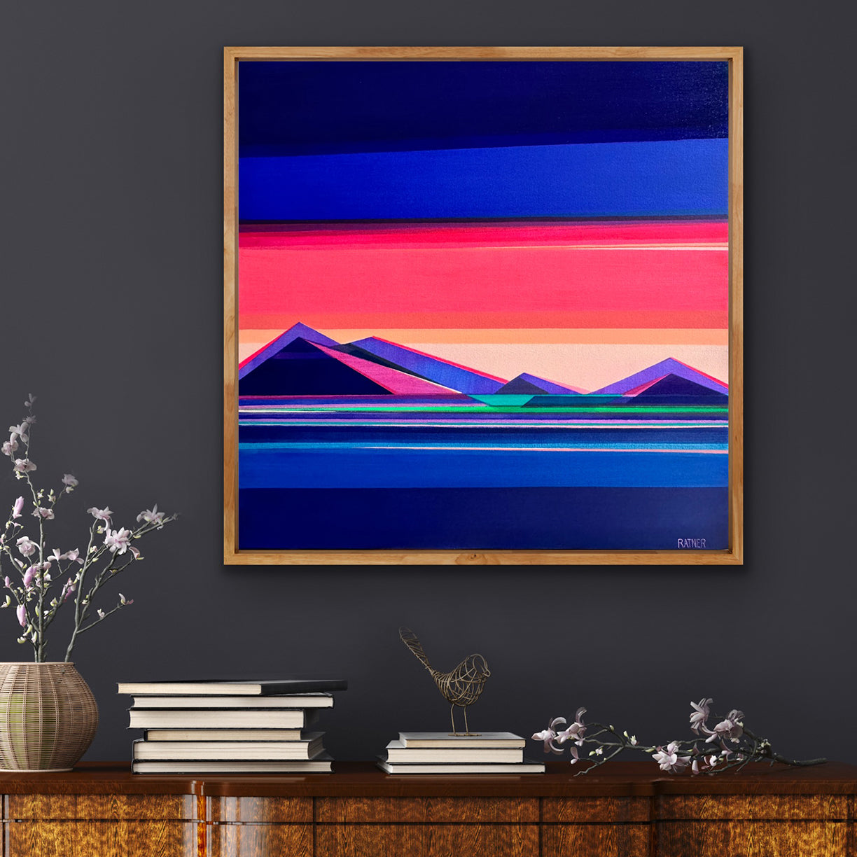 Chasing Daylight, 30in x 30in - Original Mountain Painting