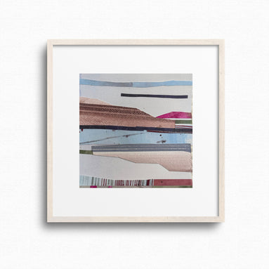 Every Cloud Has a Silver Lining Framed abstract original art with geometric shapes on a white background by Artist Shilo Ratner 
