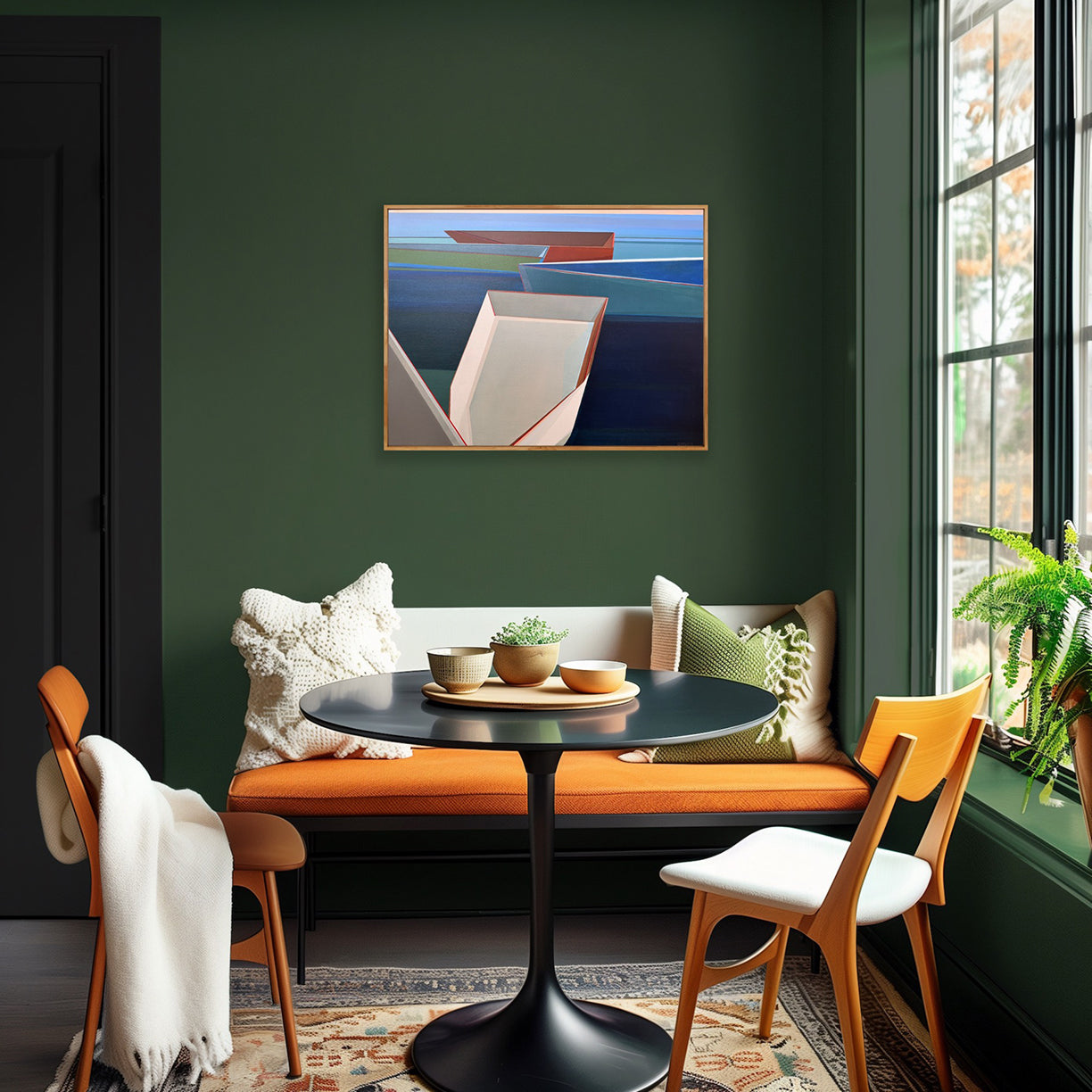 Harbor - 30in x 40in - Original Painting (boat)