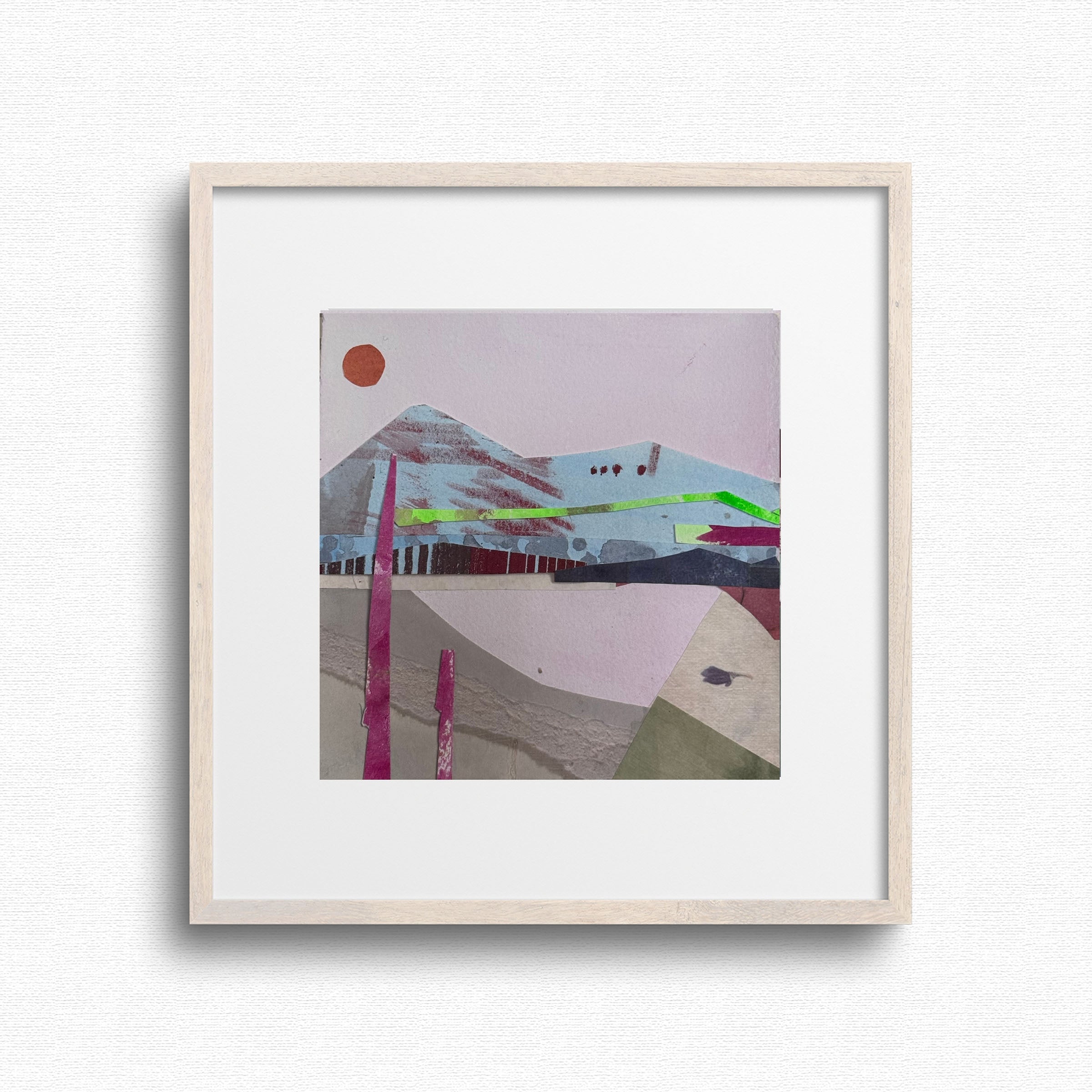 New Mexico Desert Framed abstract original art with geometric shapes on a white background by Artist Shilo Ratner 