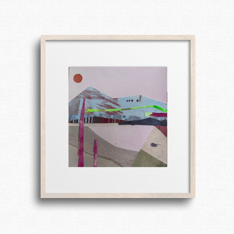 New Mexico Desert Framed abstract original art with geometric shapes on a white background by Artist Shilo Ratner 