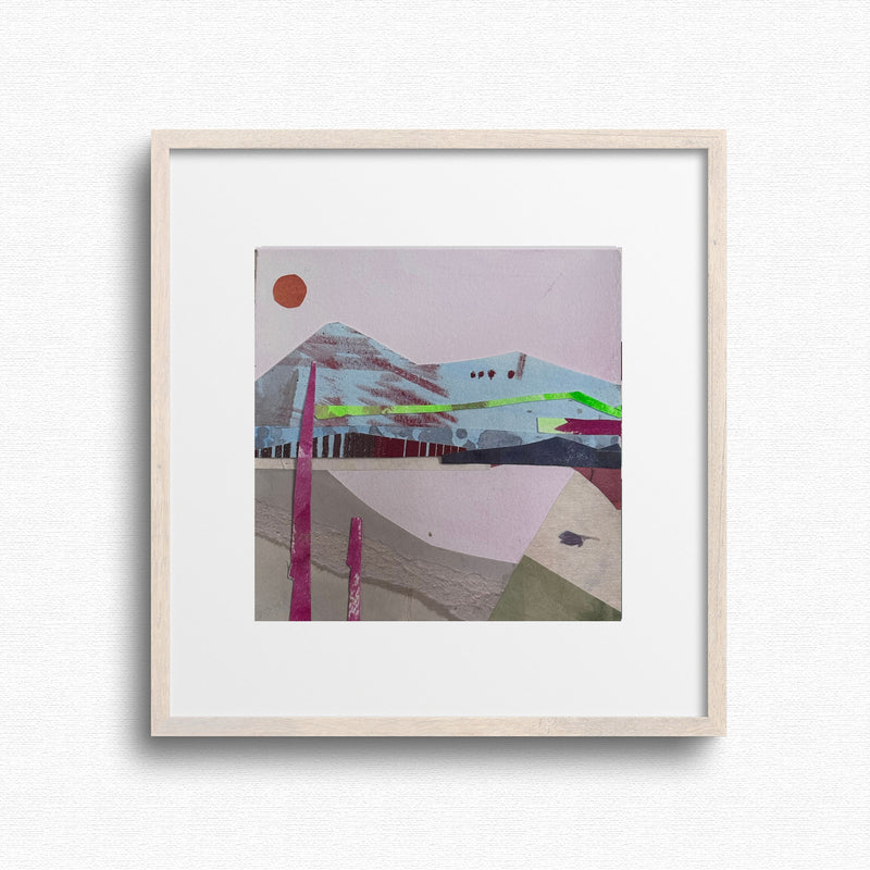 New Mexico Desert Framed abstract original art with geometric shapes on a white background by Artist Shilo Ratner 