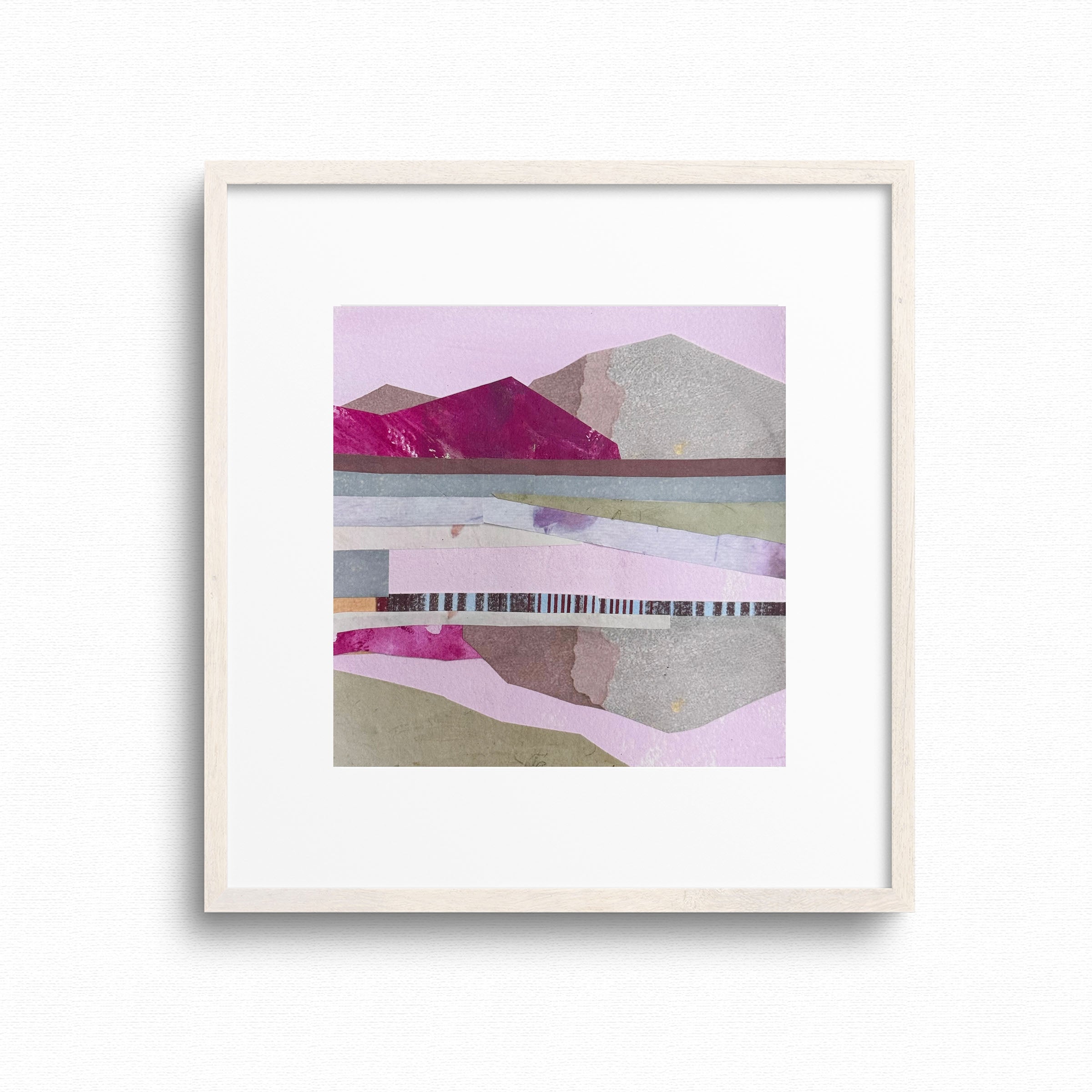 Winding River Framed abstract art print with geometric shapes on a white background by Artist Shilo Ratner 