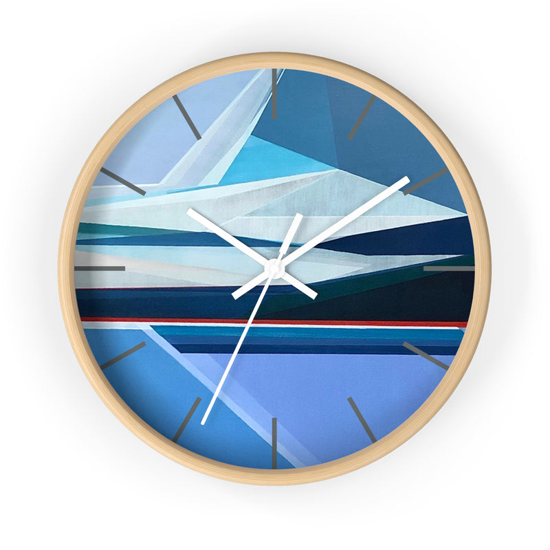 Artist Shilo Ratner, Original Clock design with blues and white hands for time reading