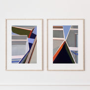 When Boating art print bundle - set of 2 geometric boat prints 11x15 on white wall by Shilo Ratner