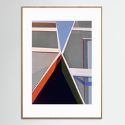 When Boating Print 2 - geometric boat art 11x15 framed nautical print on white wall by Shilo Ratner